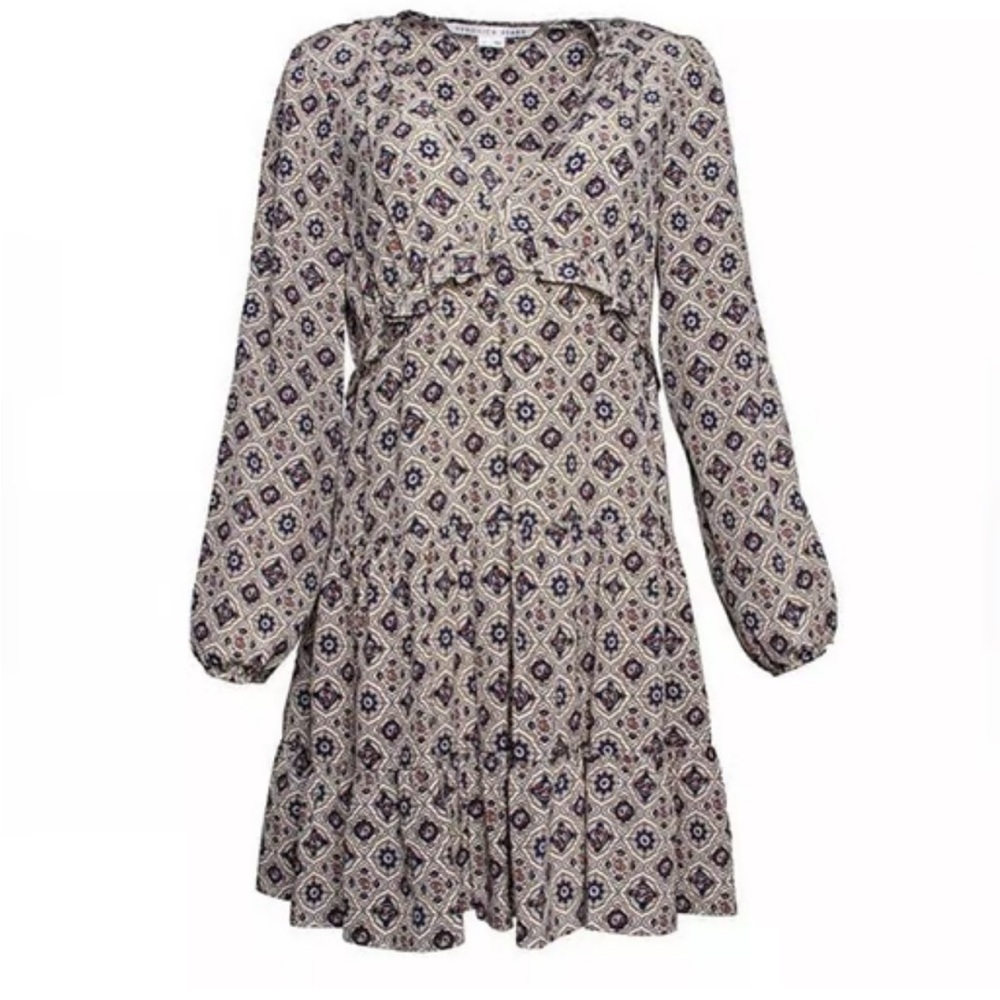 VERONICA BEARD DELRAY 100% silk long sleeves mini dress. EUC Size 14